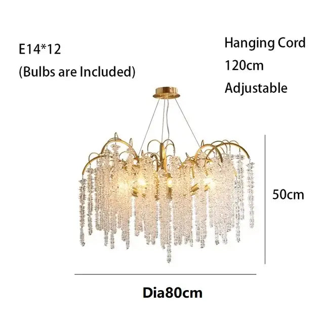 Gold Crystal 120cm Pendant Light
