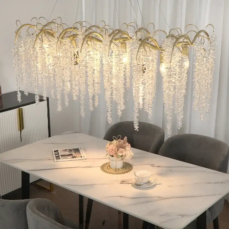 Gold Crystal 120cm Pendant Light