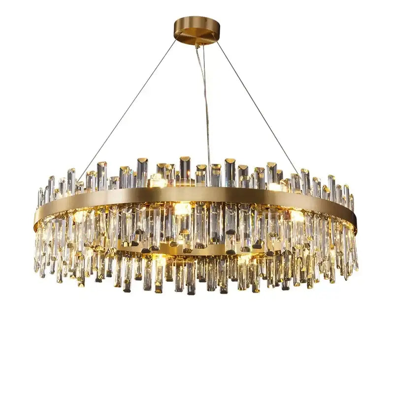 Gold Oval LED 150cm Stainless Steel Chandelier