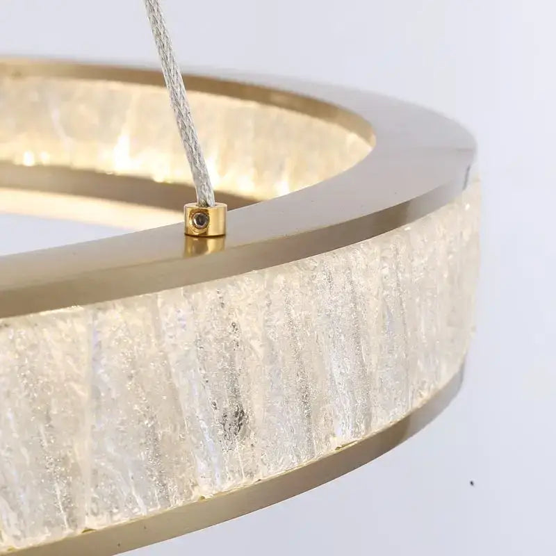 Gold Oval Glass Chandelier