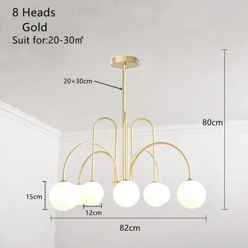 Gold Glass Ball Pendant Chandelier