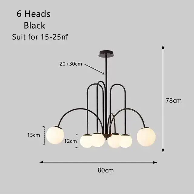 Gold Glass Ball Pendant Chandelier