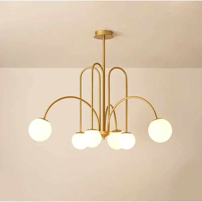Gold Glass Ball Pendant Chandelier
