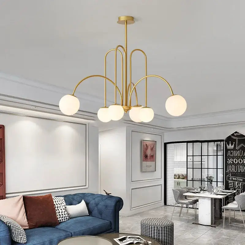 Gold Glass Ball Pendant Chandelier