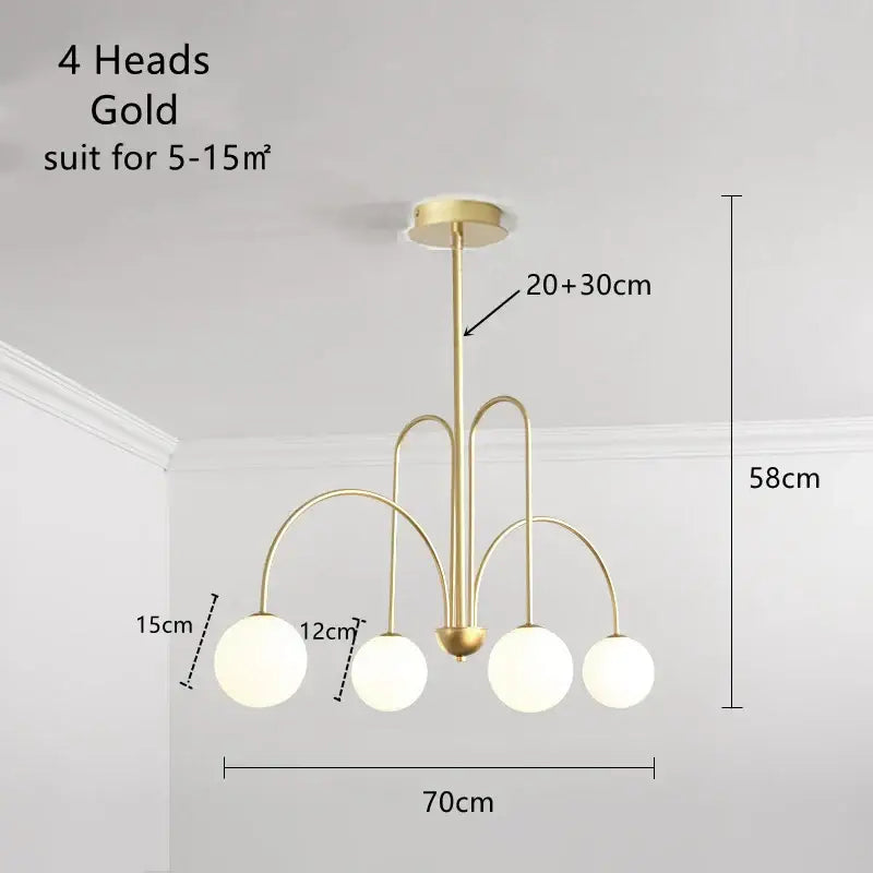 Gold Glass Ball Pendant Chandelier