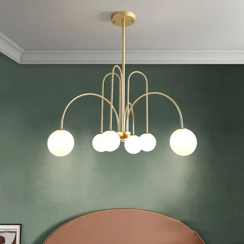 Gold Glass Ball Pendant Chandelier
