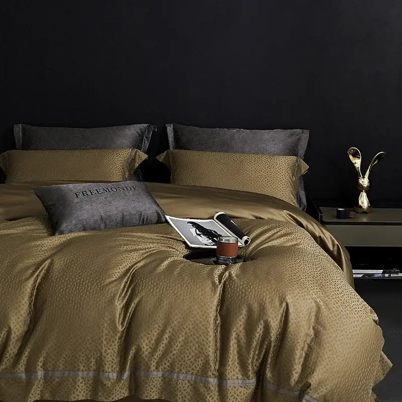 Gold Gray Cotton Bedding