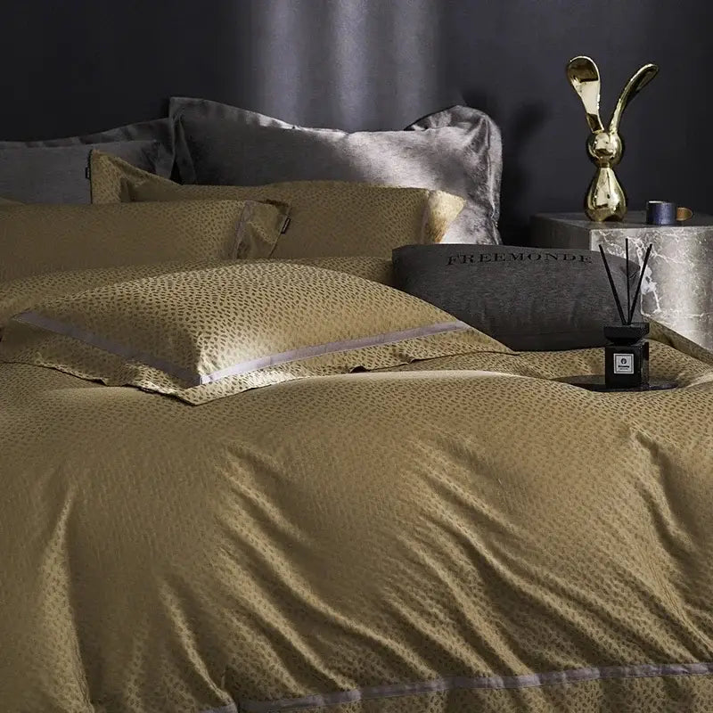 Gold Gray Cotton Bedding