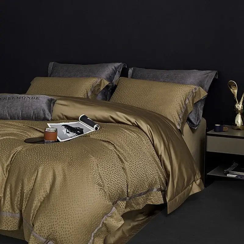 Gold Gray Cotton Bedding