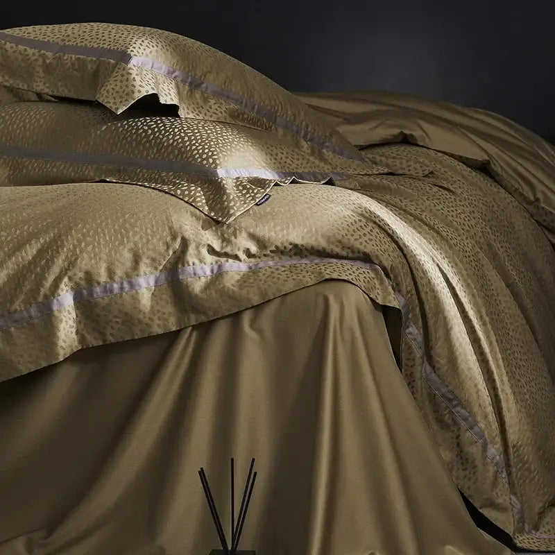 Gold Gray Cotton Bedding