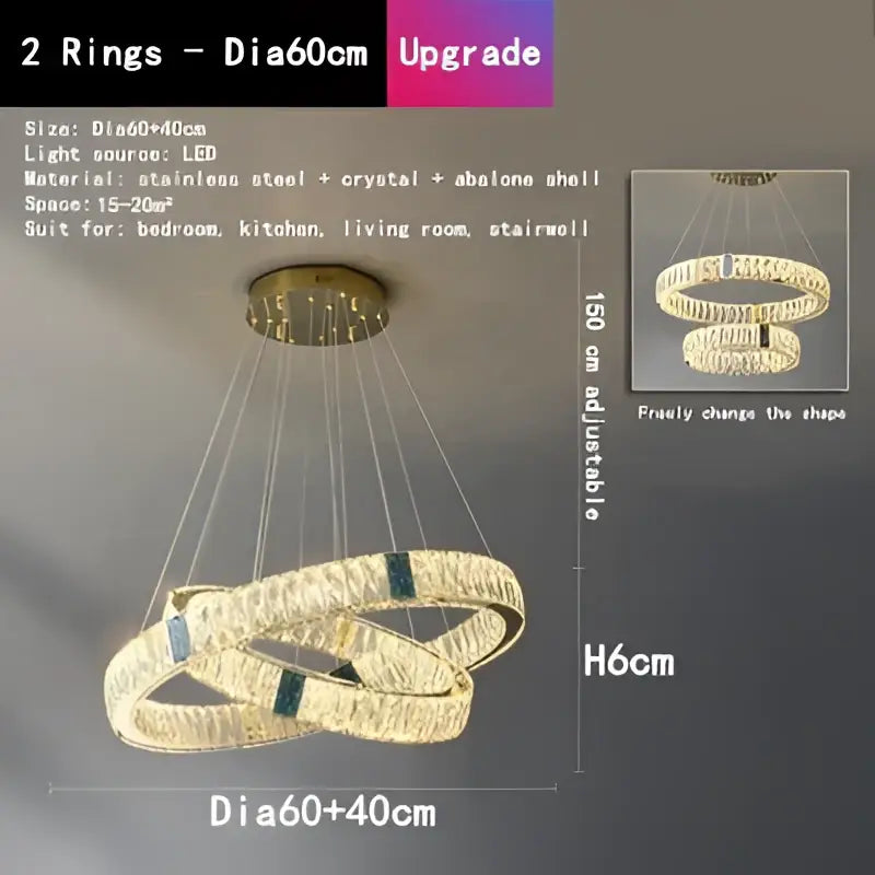 Gold Crystal Round Ceiling Chandelier