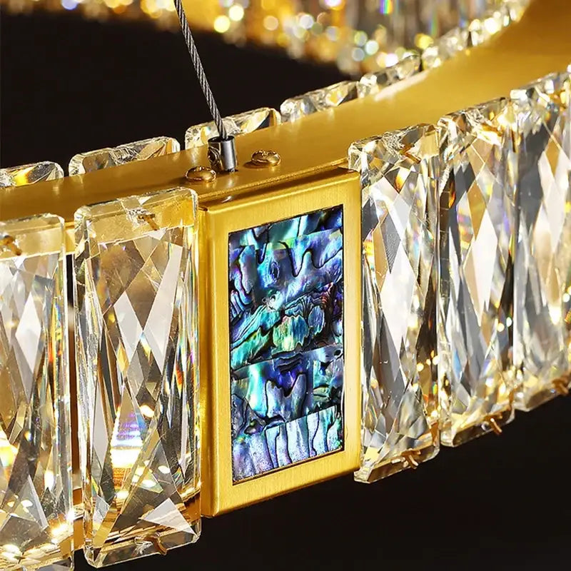 Gold Crystal Round Ceiling Chandelier