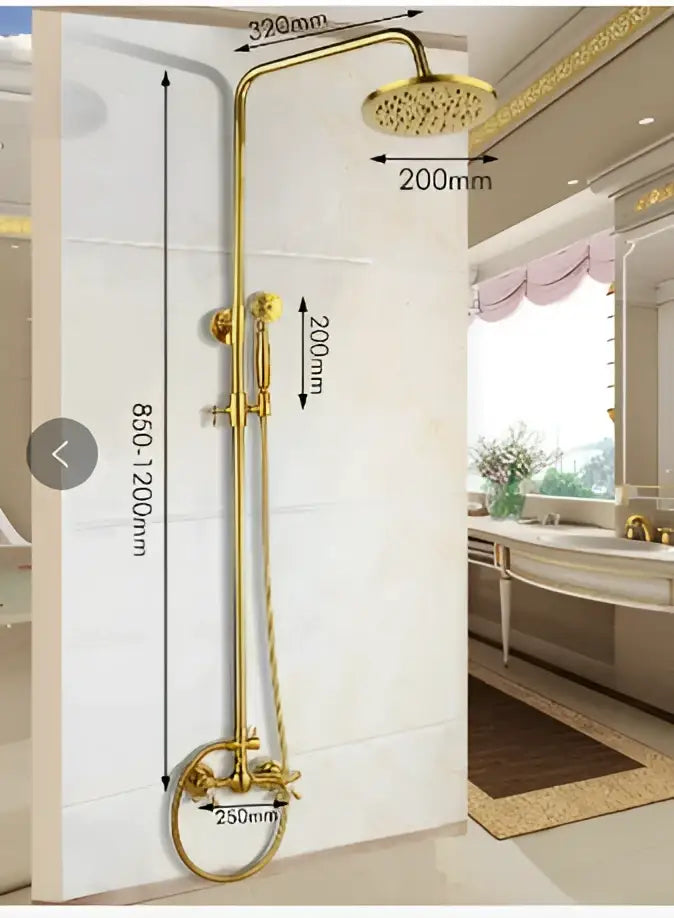 Gold Rainfall Shower Ceramic Bathroom System