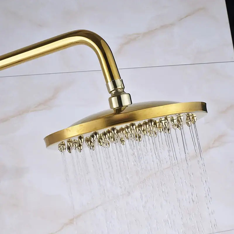 Gold Rainfall Shower Ceramic Bathroom System