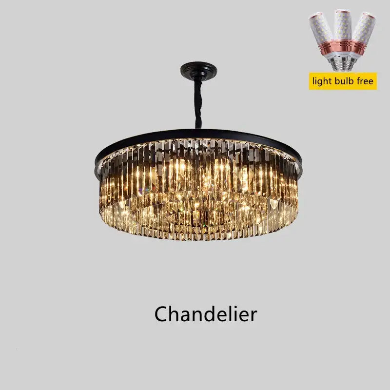 Gold Crystal 2-Layer Dia55cm Ceiling Pendant