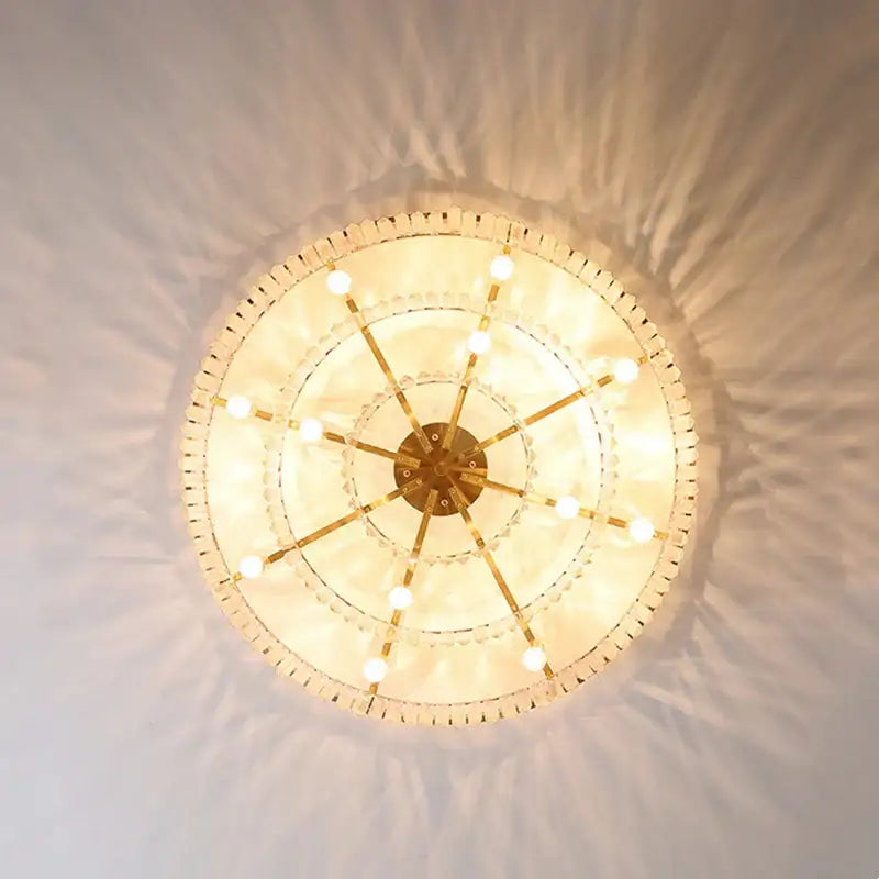 Gold Crystal 2-Layer Dia55cm Ceiling Pendant