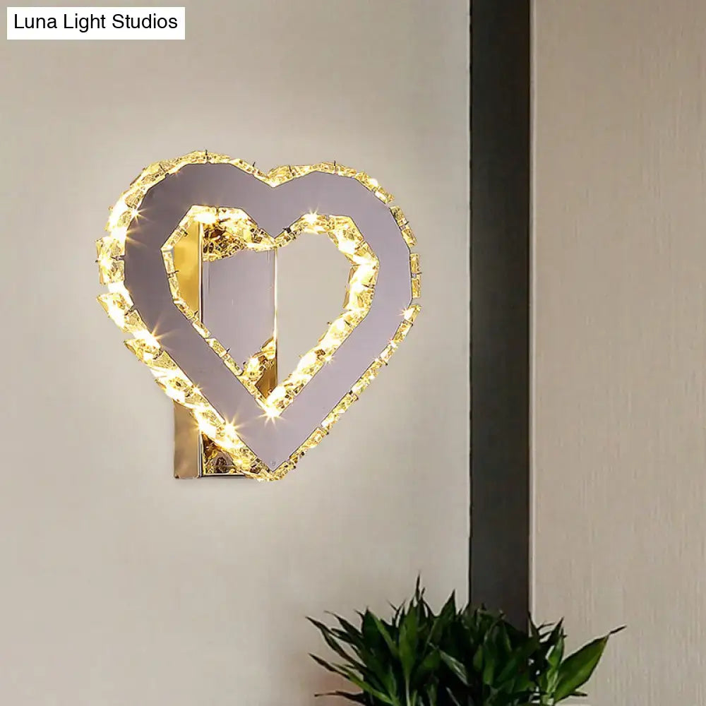 Gold Crystal Heart Sconce