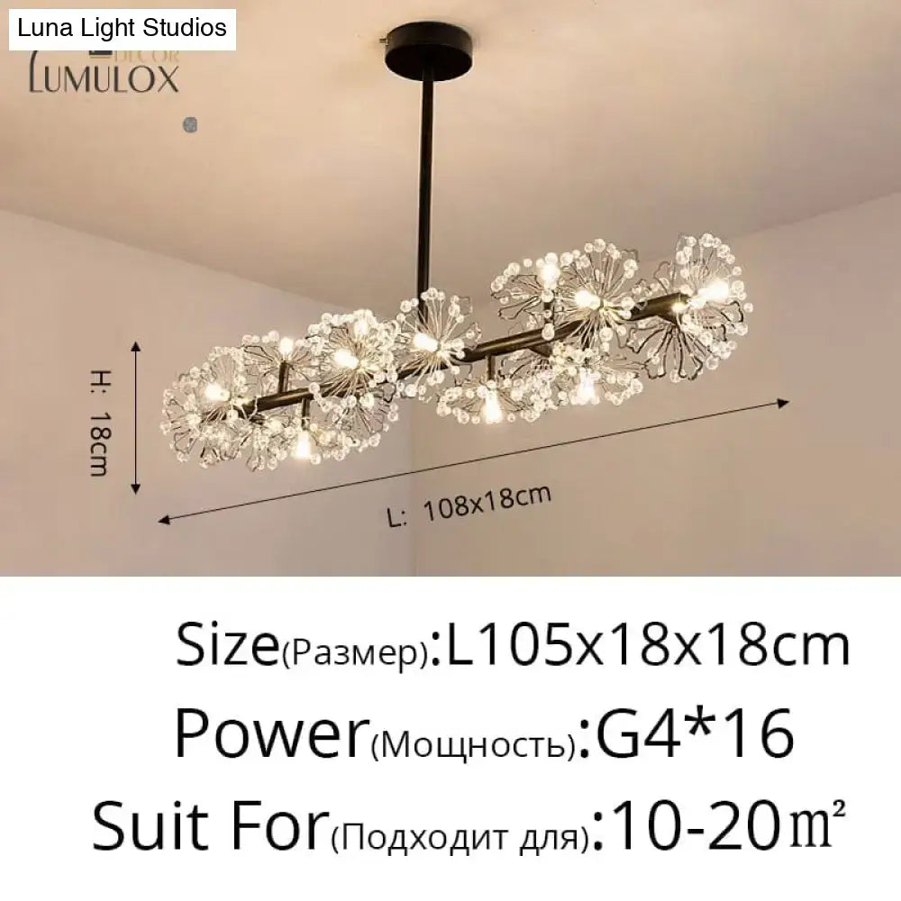 Gold Floral Crystal Nineteen-Head Chandelier