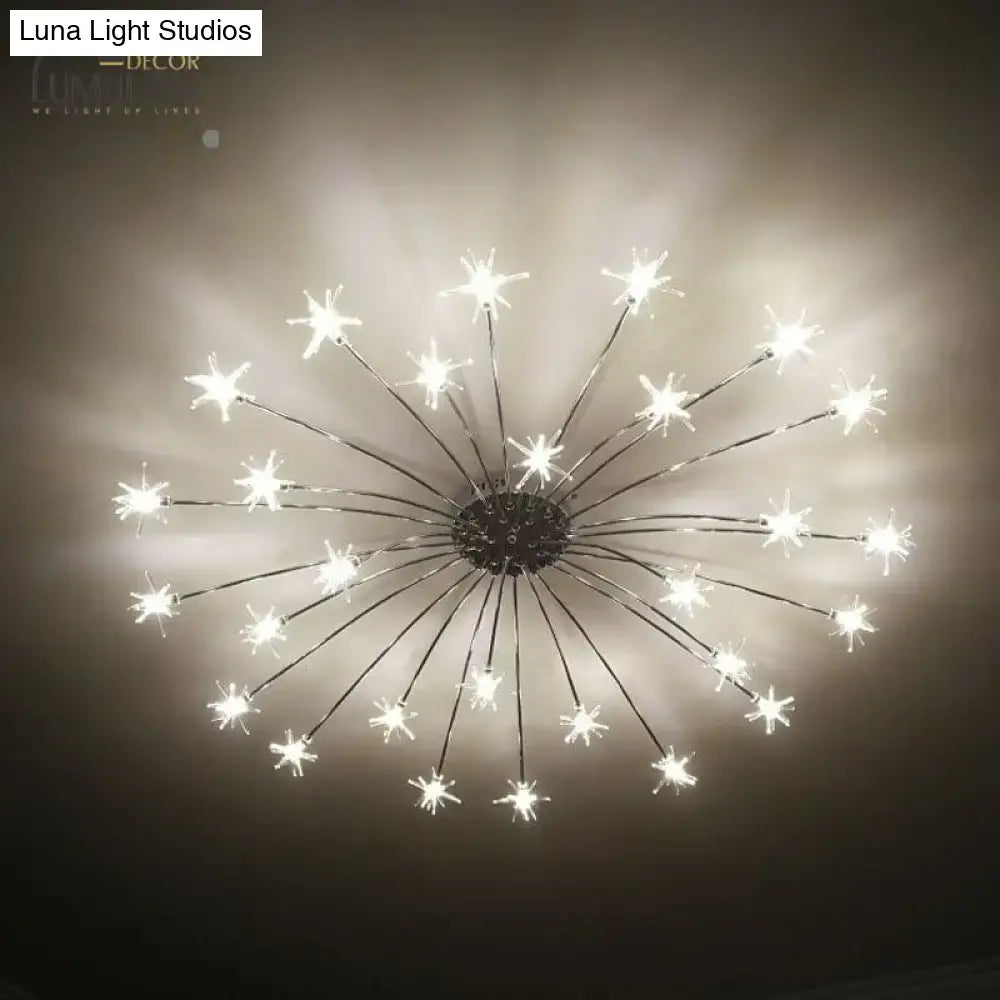 Gold Floral Crystal Nineteen-Head Chandelier