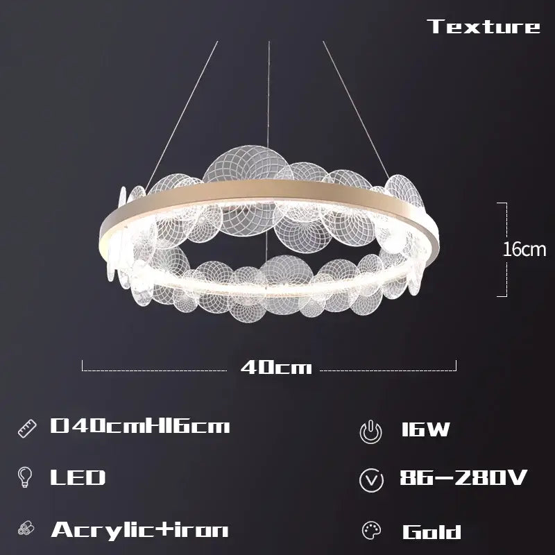 Gold Frost LED Chandelier