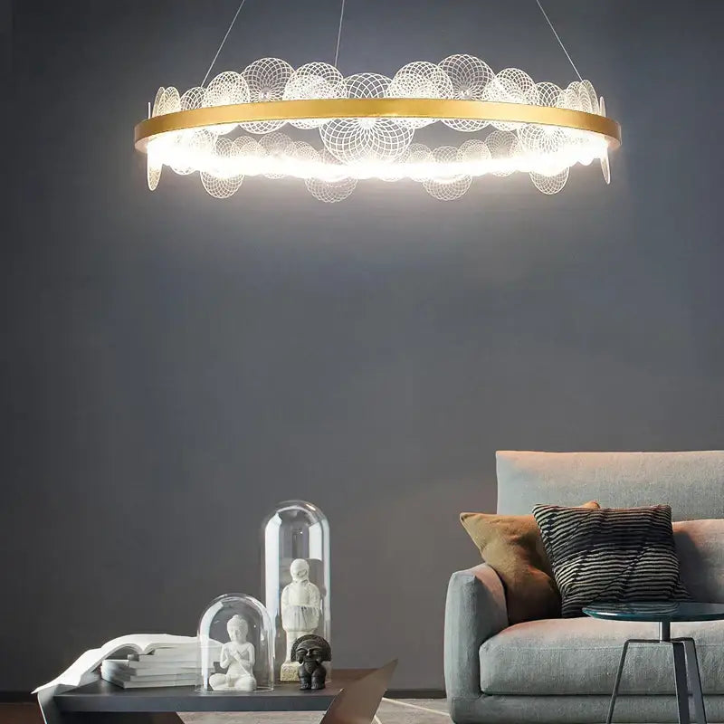 Gold Frost LED Chandelier