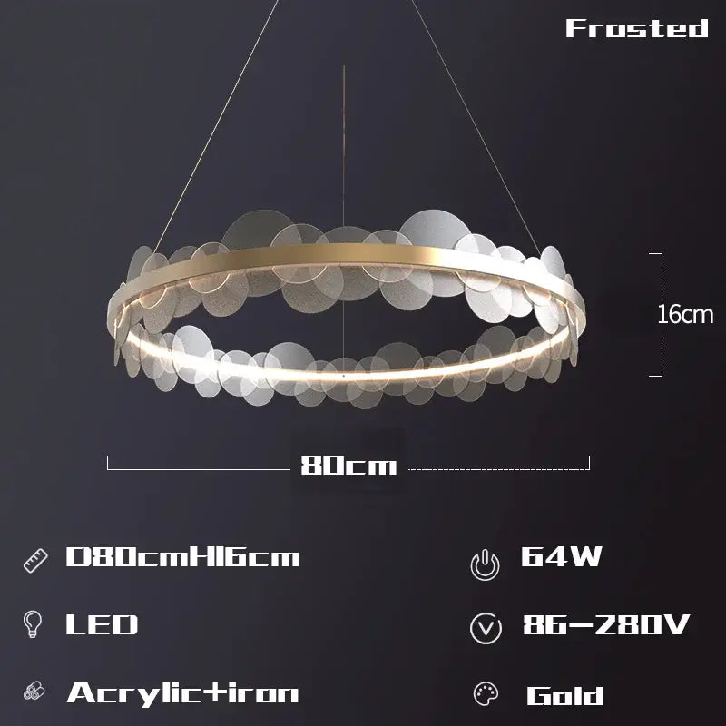 Gold Frost LED Chandelier
