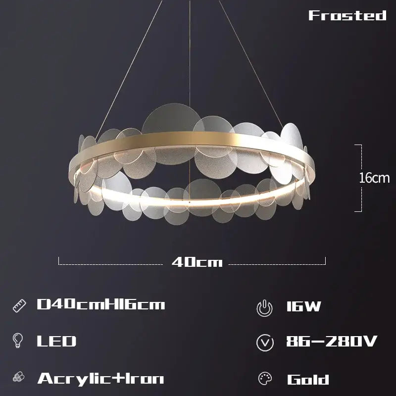 Gold Frost LED Chandelier