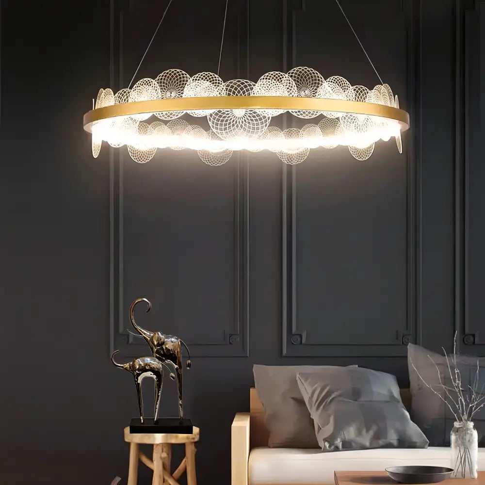 Gold Frost LED Chandelier