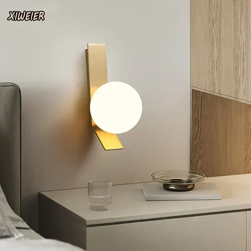 Gold Glass 2-Head Nordic Wall Lamp