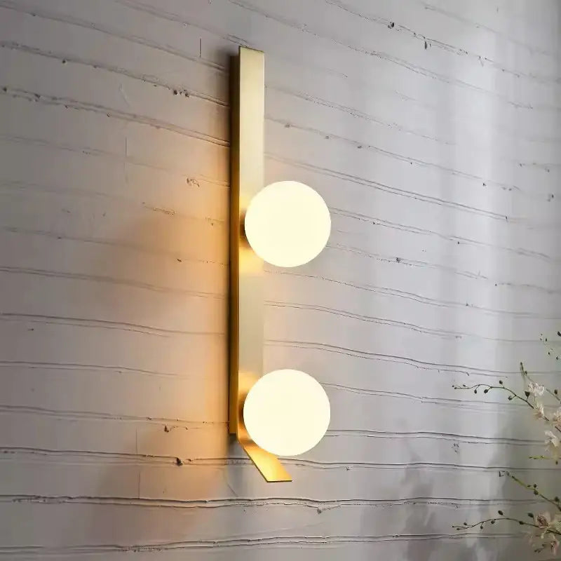 Gold Glass 2-Head Nordic Wall Lamp