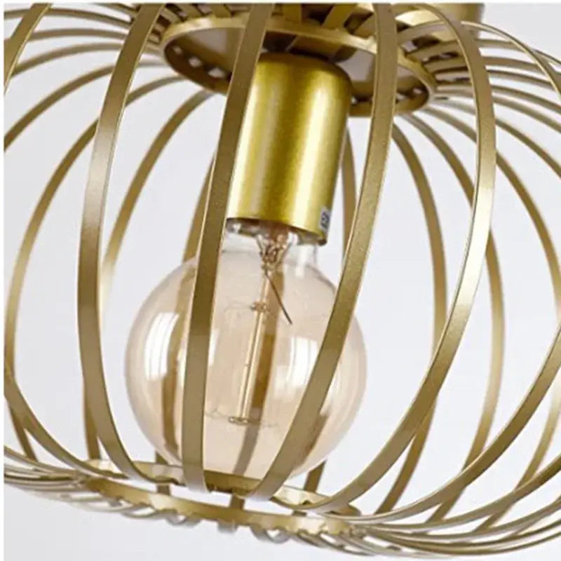 Gold Wireframe Ceiling Light