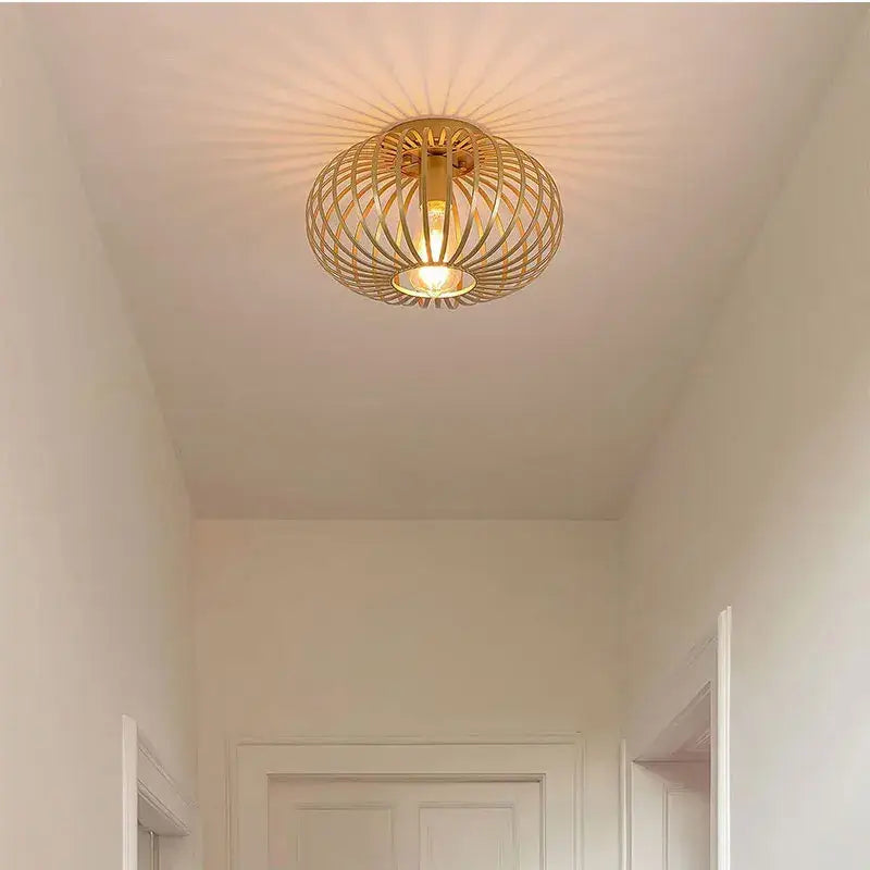Gold Wireframe Ceiling Light