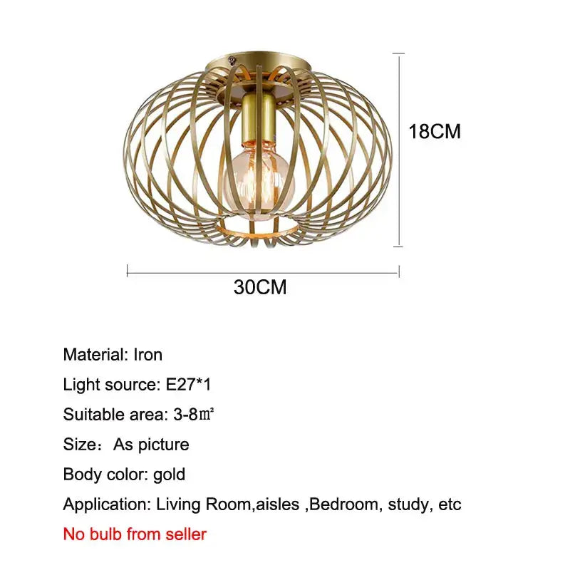 Gold Wireframe Ceiling Light