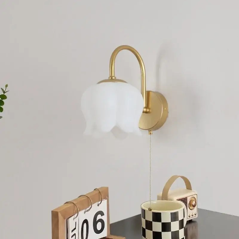Gold Pull Chain Wall Sconce