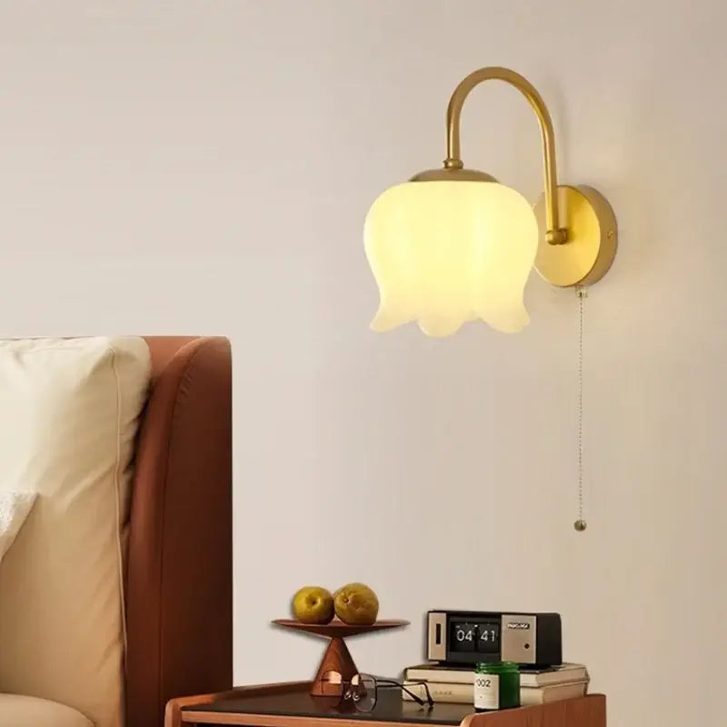Gold Pull Chain Wall Sconce