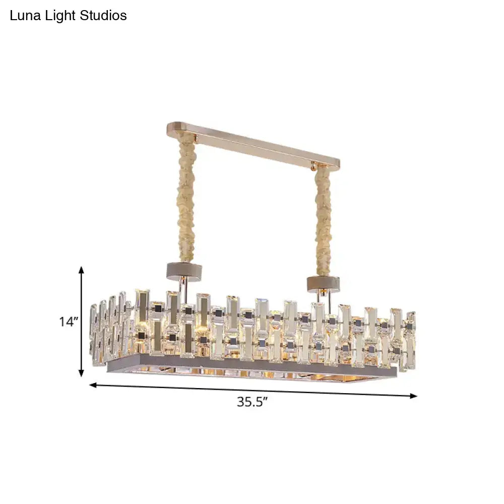Chrome Crystal Rectangular Pendant