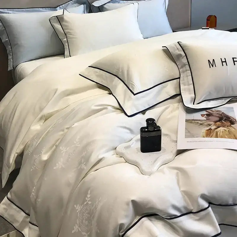 Gold Cotton Patchwork Bedding
