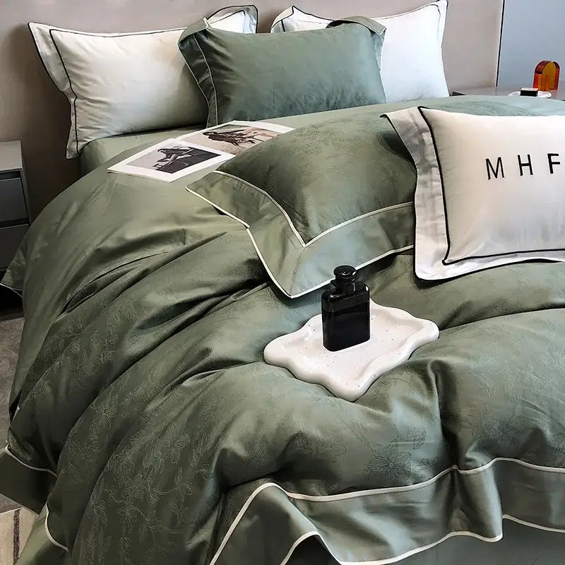 Gold Cotton Patchwork Bedding
