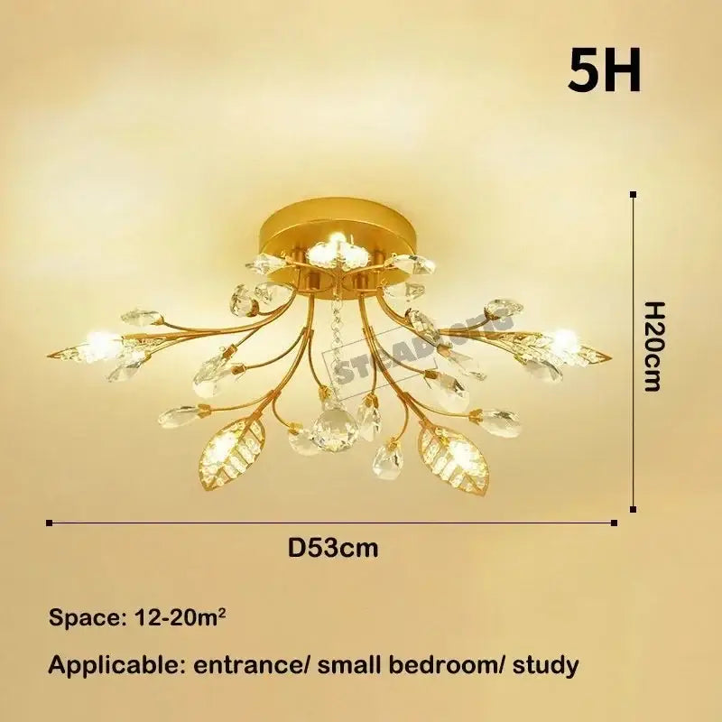 Gold Leaf Crystal Chandelier