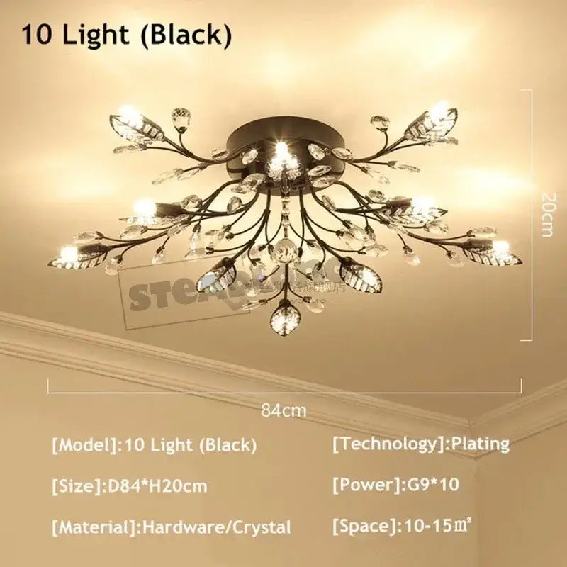 Gold Leaf Crystal Chandelier