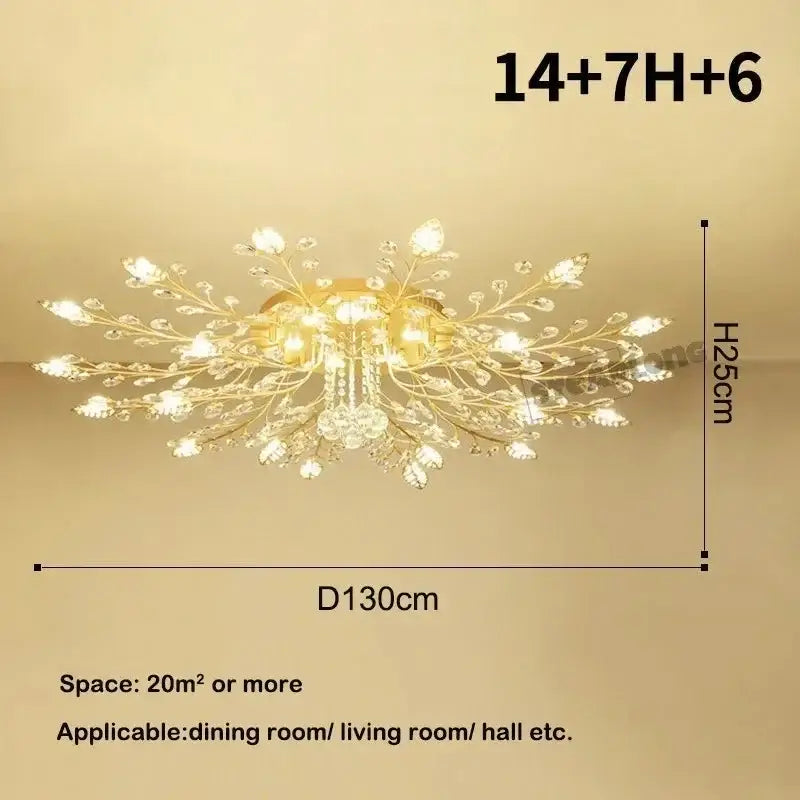 Gold Leaf Crystal Chandelier