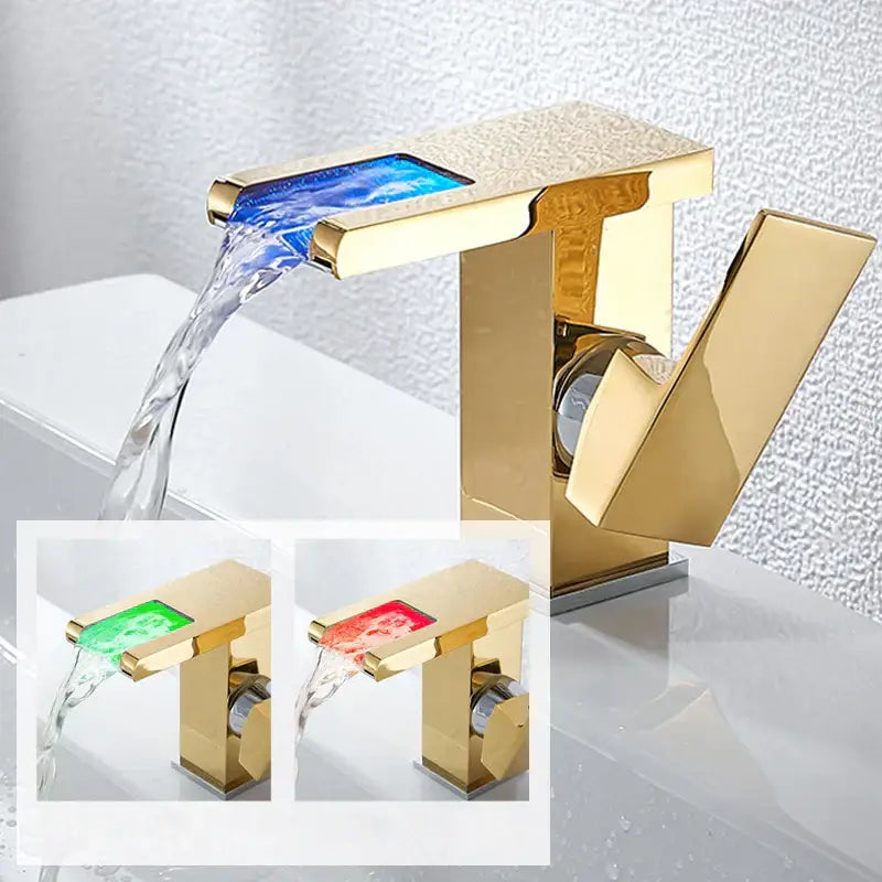 Gold LED Waterfall Faucet