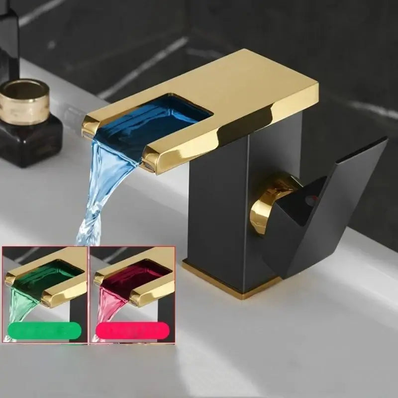 Gold LED Waterfall Faucet