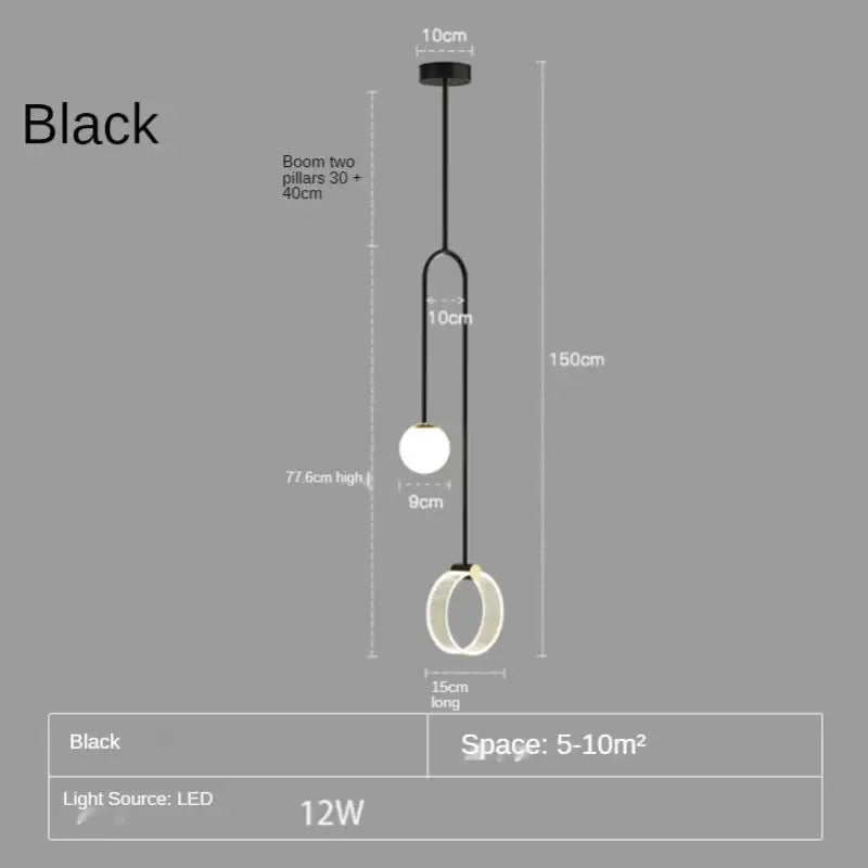 Gold LED Glass Pendant