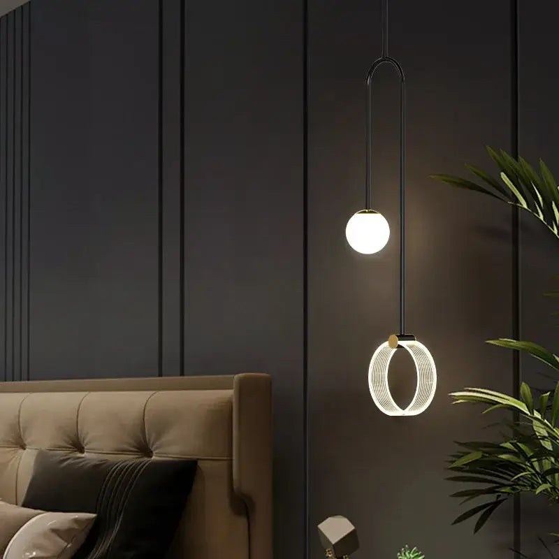 Gold LED Glass Pendant