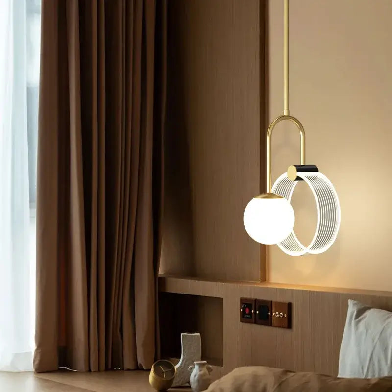 Gold LED Glass Pendant