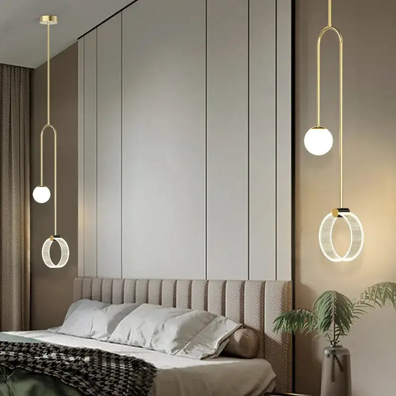 Gold LED Glass Pendant