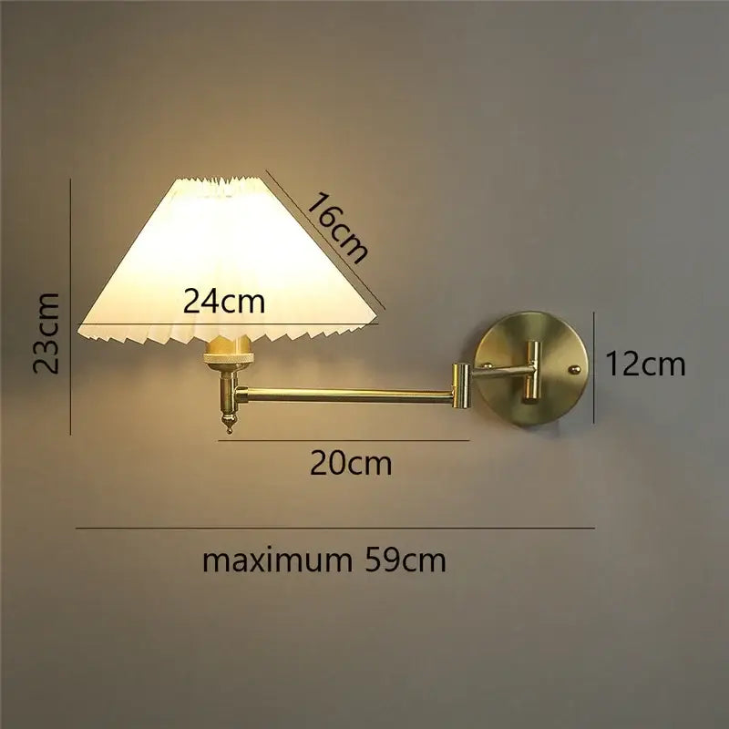 Gold Pleated Wall Lamp
