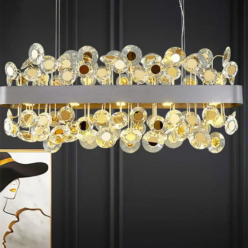 Gold Crystal Dining Room Pendant Chandelier