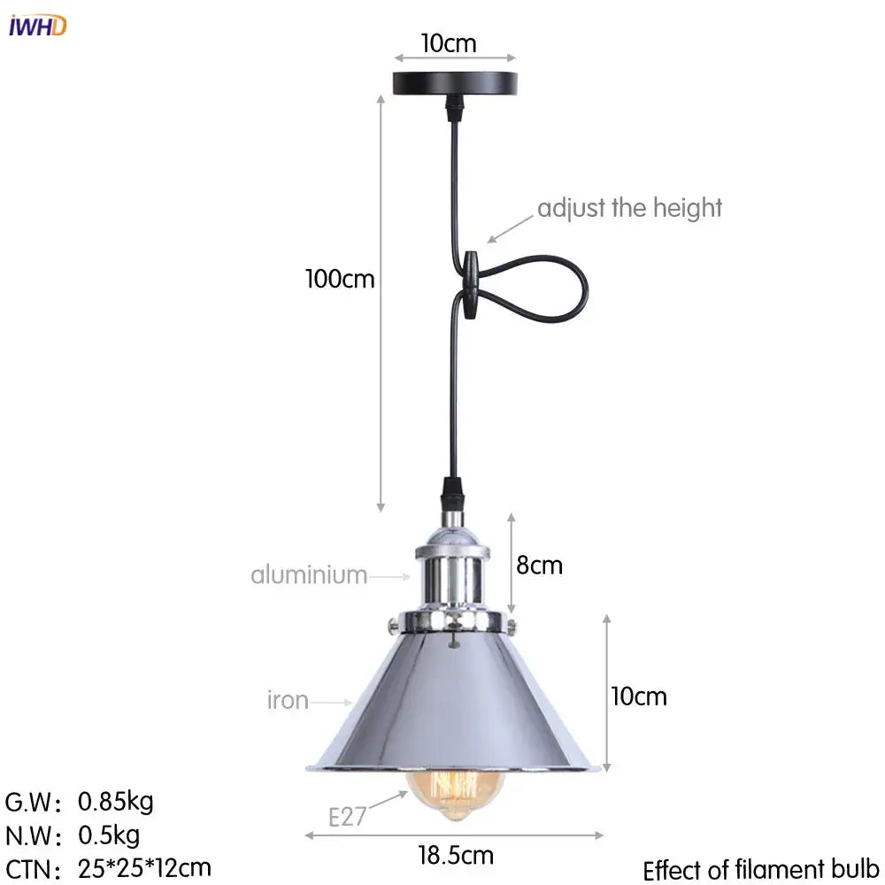 Gold Petal Pendant Light with Edison Bulb